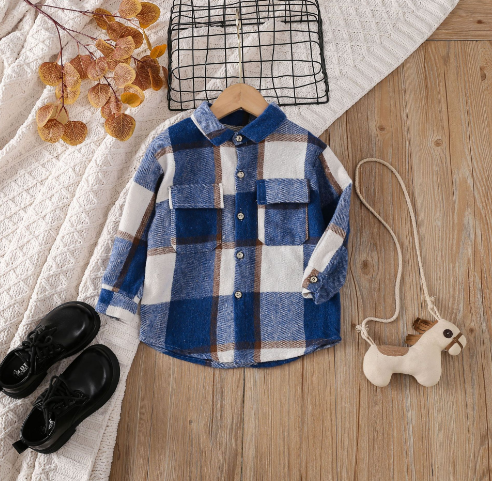 Toddler Plaid Patchwork Long Sleeve